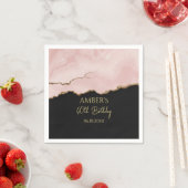 Blush Champagne Goud Glitter Abstract Waterverf Servet (Insitu)