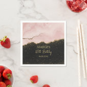 Blush Champagne Goud Glitter Abstract Waterverf Servet (Insitu)