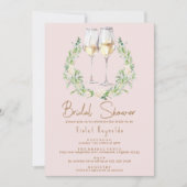 Blush Champagne Pink | Cute Modern Vrijgezellenfee Kaart (Voorkant)