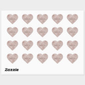 Blush Champagne Pink Glitter Glam Stripes Hart Sticker (Vel)