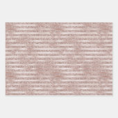 Blush Champagne Pink Glitter Glam Stripes       Inpakpapier Vel (Voorkant 2)