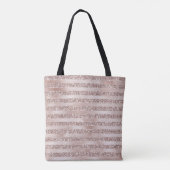 Blush Champagne Pink Glitter Glam Stripes Tote Bag (Achterkant)