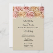 Blush & Champagne Rozen Bruiloft Kaart (Voorkant)
