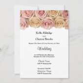 Blush & Champagne Rozen Bruiloft Kaart (Voorkant)