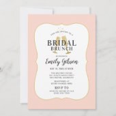 Blush Champagne Toast met Stripes Bridal Brunch Kaart (Voorkant)