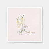 Blush Champagne Toast Verlovingsfeest Servet (Voorkant)