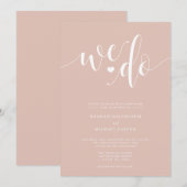 Blush champagne We doen huwelijksuitnodiging Kaart (Voorkant / Achterkant)