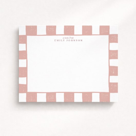 Blush Checker Note Card Kaart