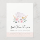 Blush Chef Hoed Bloemrijke Garde Kookles Bakkerij Flyer (Achterkant)