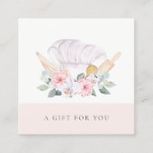 Blush Chef Pet Catering Floral Gift Certificate Vierkante Visitekaartje (Voorkant)