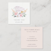 Blush Chef Pet Catering Floral Whisk Hartelijk dan Vierkante Visitekaartje (Voorkant / Achterkant)