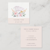 Blush Chef Pet Catering Floral Whisk Hartelijk dan Vierkante Visitekaartje (Voorkant / Achterkant)