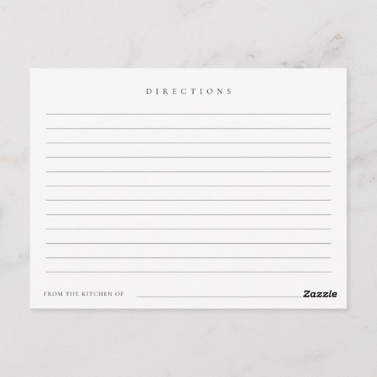 Blush Chef Pet Floral Recipe Request Baby shower Briefkaart (Achterkant)