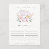 Blush Chef Pet Floral Recipe Request Baby shower Briefkaart (Voorkant)