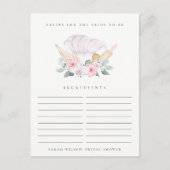 Blush Chef Pet Floral Recipe Request Vrijgezellenf Briefkaart (Voorkant)