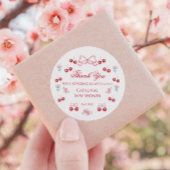 Blush Cherry Baby Shower Bedankt Sticker