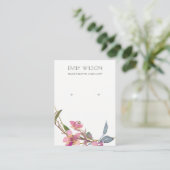 BLUSH CHERRY BLOSSOM FLORAL EARRING DISPLAY LOGO VISITEKAARTJE (Staand voorkant)