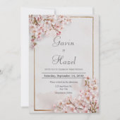 Blush Cherry Blossom Romantische bruiloft Kaart (Voorkant)