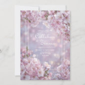 Blush Cherry Blossom Spring Wedding Kaart (Voorkant)
