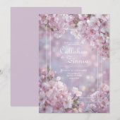 Blush Cherry Blossom Spring Wedding Kaart (Voorkant / Achterkant)