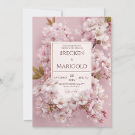 Blush Cherry Blossom Wedding Kaart