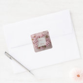 Blush Cherry Blossom Wedding Vierkante Sticker (Envelop)