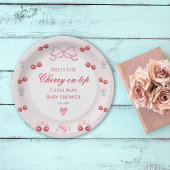 Blush Cherry op het hoogste Baby shower Papieren Bordje