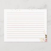 Blush Chic Floral Vrijgezellenfeest Recept Kaart (Achterkant)