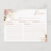 Blush Chic Floral Vrijgezellenfeest Recept Kaart (Voorkant)