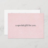 Blush Chic | Plain Elegant Leather Kijk Gift Kaart (Voorkant / Achterkant)