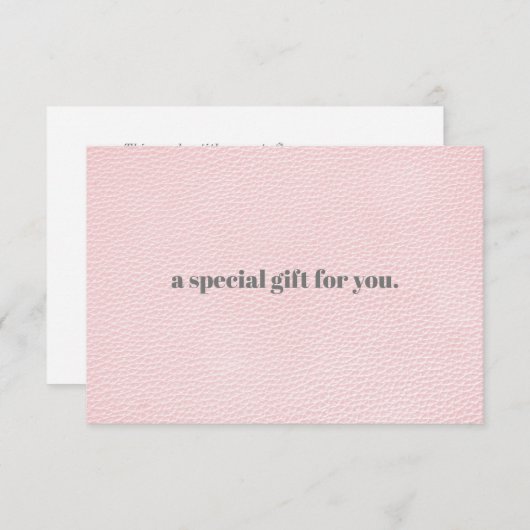 Blush Chic | Plain Elegant Leather Kijk Gift Kaart (Voorkant / Achterkant)