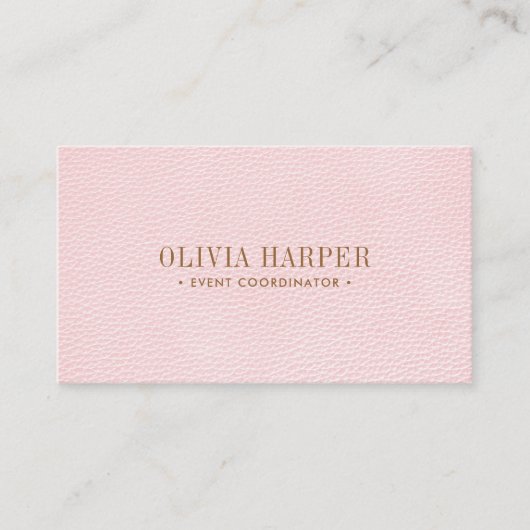 Blush Chic | Plain Elegant Leather Kijk Visitekaartje (Voorkant)