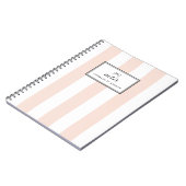 Blush chique verticale strepen gepersonaliseerd notitieboek (Linkerzijde)