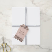 Blush Chocolade Bruine Cream Leopard Glitter Cadeaulabel (Met Touw)