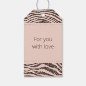 Blush Chocolate Brown Cream Zebra Glitter Cadeaulabel (Voorkant)