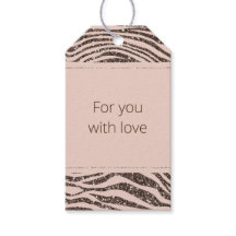 Blush Chocolate Brown Cream Zebra Glitter