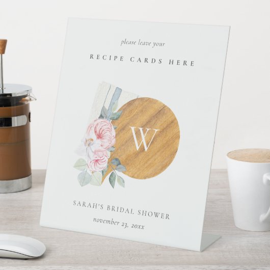 Blush Chopping Board Recipe Kaart Vrijgezellenfees Reclamebord Met Voetstuk (Insitu)