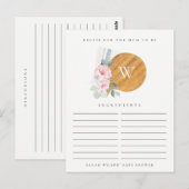 Blush Chopping Board Recipe Request Baby shower Briefkaart (Voorkant / Achterkant)