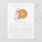 Blush Chopping Board Recipe Request Baby shower Briefkaart (Voorkant)