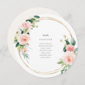 Blush Cirkel Tabelnummer Zitkaarten Kaart (Voorkant / Achterkant)