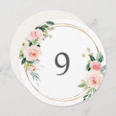 Blush Cirkelnummerkaarten Kaart (Voorkant / Achterkant)