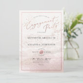 Blush Coastal / Shoreline / Beach Engagement Party Kaart (Staand voorkant)