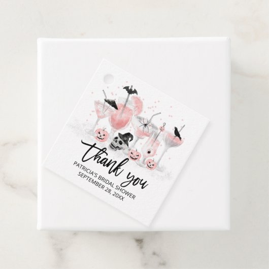 Blush Cocktails Halloween Vrijgezellenfeest Dank u Bedankjes Labels (In situ)