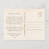 Blush Coffee Cup Monogram Hart Save the Date Aankondigingskaart (Achterkant)