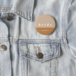 Blush Color Block Bride Button<br><div class="desc">Moderne en minimale kleurenblokknop met een mooie typografie. Personaliseer je bruidsfeest of je verjaardagsgeschenk.</div>