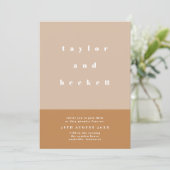 Blush Color Block Weddenschap Save The Date (Staand voorkant)