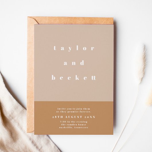 Blush Color Block Weddenschap Save The Date