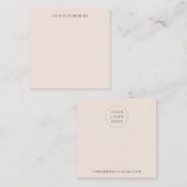 Blush-color Display Kaart Vierkante Visitekaartje (Voorkant / Achterkant)