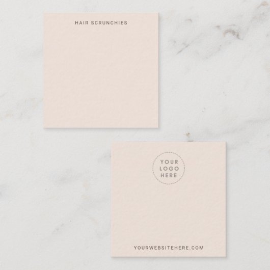 Blush-color Display Kaart Vierkante Visitekaartje (Voorkant / Achterkant)