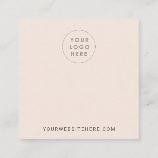 Blush-color Display Kaart Vierkante Visitekaartje (Achterkant)